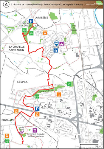 Parcours du Boulevard Nature: Bassins de la Vove  (Rouillon) - Saint-Christophe, La Chapelle Saint Aubin