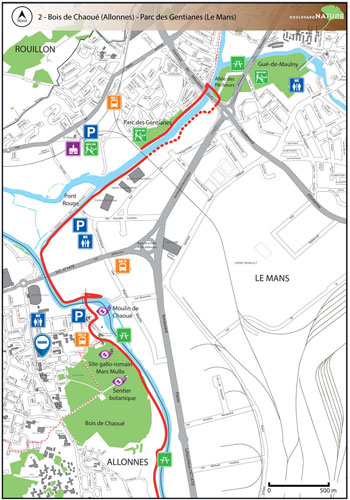 Parcours du Boulevard Nature: Bois de Chaoué (Allonnes) - Parc-des-Gentianes-Le-Mans