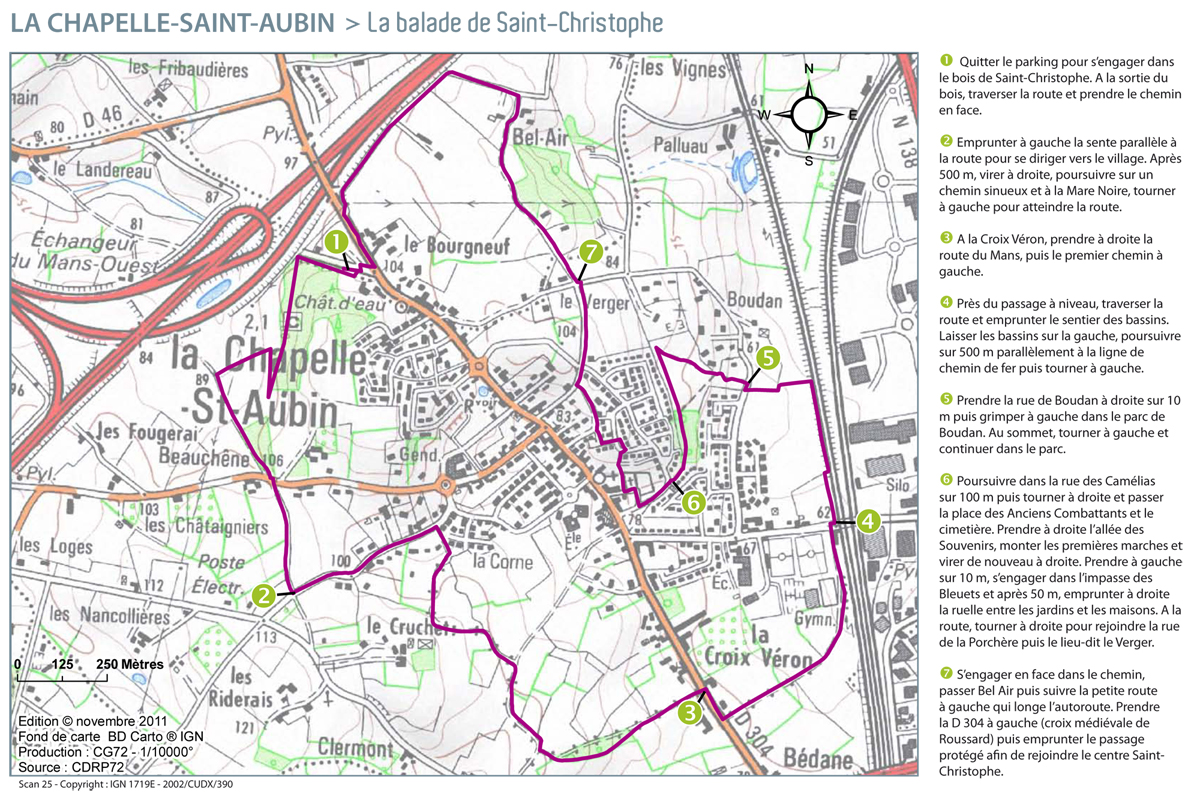 Carte : Balade sur La Chapelle St Aubin
